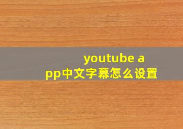 youtube app中文字幕怎么设置